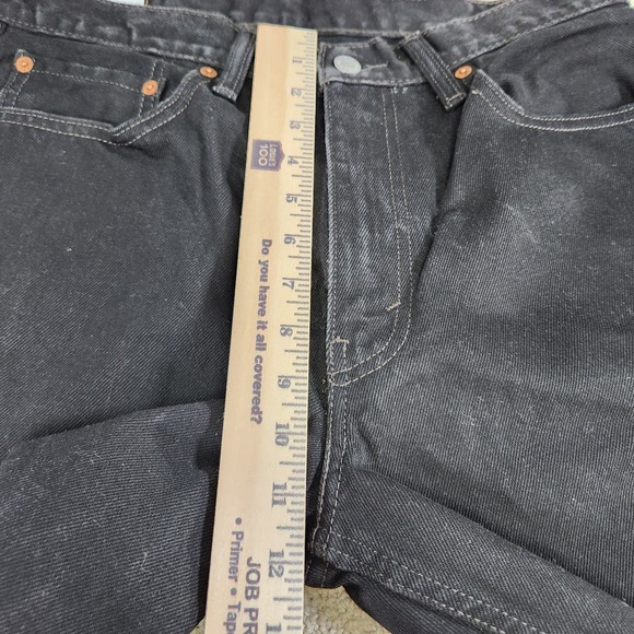 Levis 550 Jeans Men 33X32 Black Denim Dad Relaxed Taper Cotton Washed - Picture 4 of 11